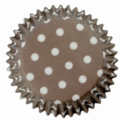 Caissettes à cupcakes PME Polka Dots Brown 60 pièces