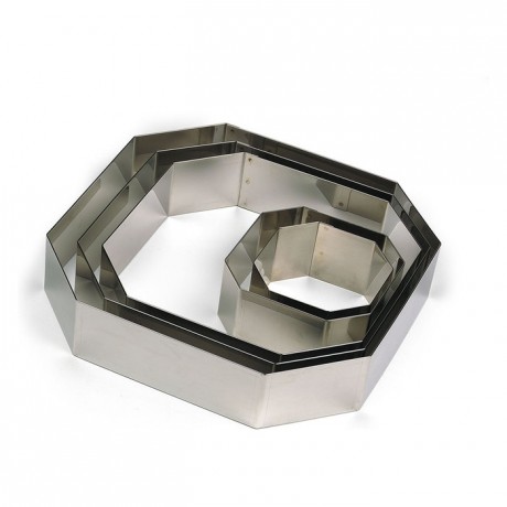 Square faceted stainless steel H45 80x80 mm (pack of 6)