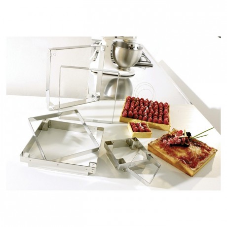 Tart square stainless steel 150 x 150 x 20 mm