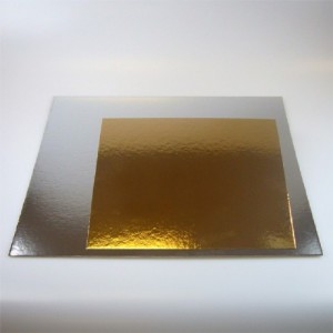 FunCakes Cakeboards silver/gold SQUARE 35 cm, per 3