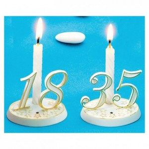 White and gold number decoration 8 (10 pcs)