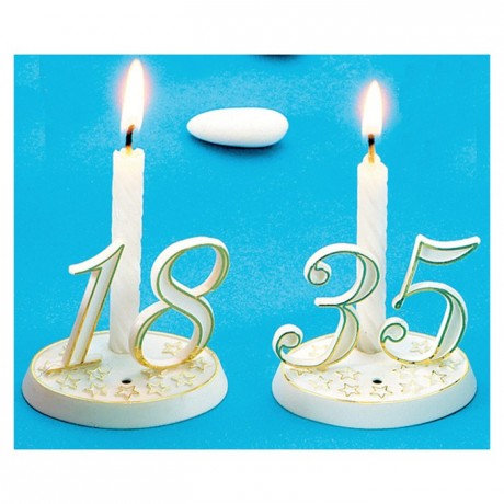 White and gold number decoration 8 (10 pcs)
