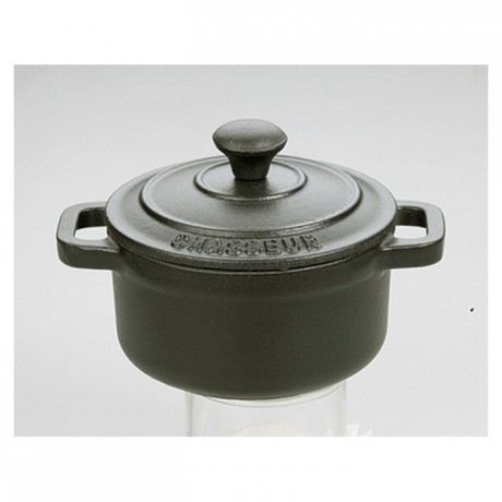 Mini round casserole dish with lid cast iron noir Le Chasseur Ø 100 mm