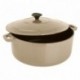 Mini round casserole dish with lid cast iron light chesnut Le Chasseur Ø 100 mm
