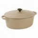 Oval casserole dish with lid cast iron light chesnut Le Chasseur L 270 mm