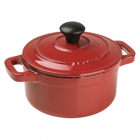 Cocotte ronde fonte rouge Le Chasseur avec couvercle Ø 180 mm