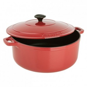 Round casserole dish with lid cast iron red Le Chasseur Ø 280 mm