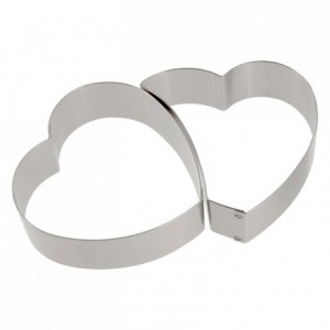Interlaced hearts stainless steel H30 140x80 mm
