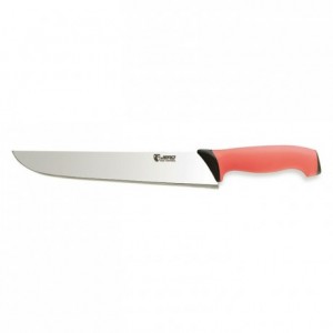 Couteau de boucher manche rouge L 260 mm