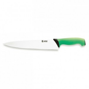 Couteau de cuisine manche vert L 250 mm