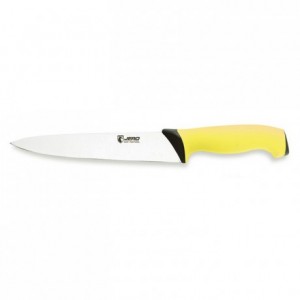 Couteau de cuisine manche jaune L 200 mm
