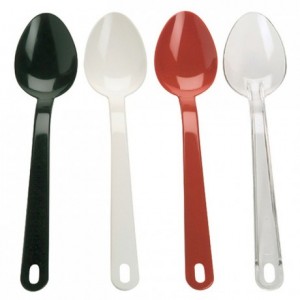 Solid red Exoglass serving spoon
