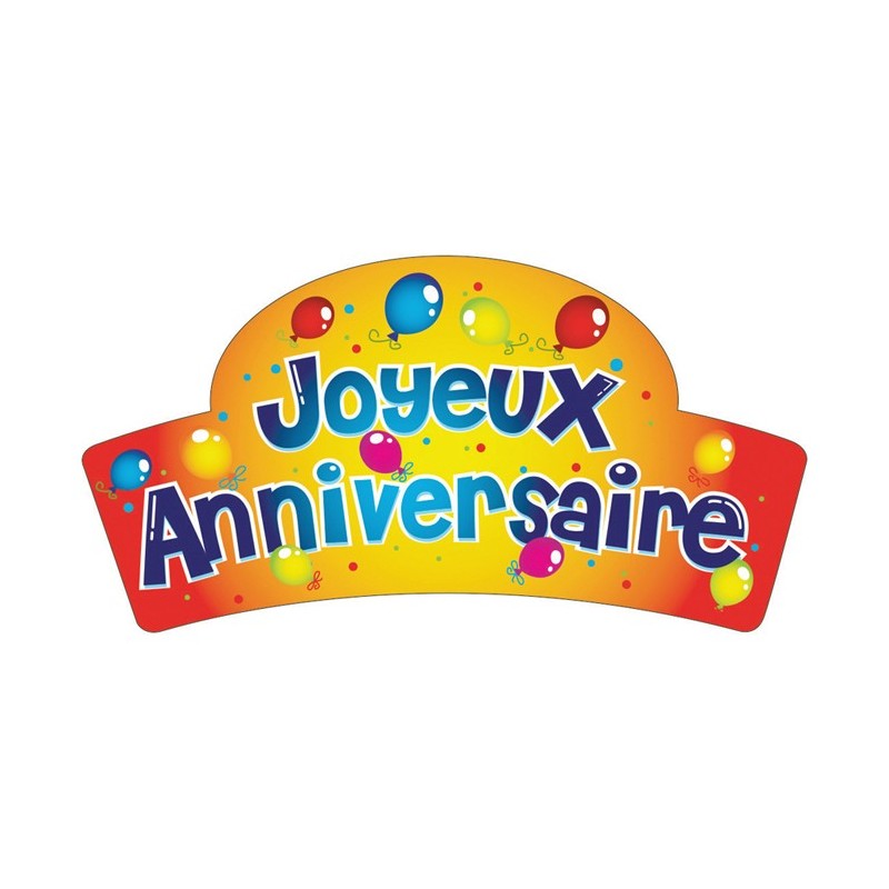 Matfer - Décor azyme banderole Joyeux Anniversaire ballons (lot de 24)