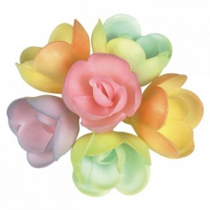 Pastel rose (6 colours) edible decoration (72 pcs)