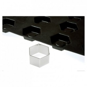 Cutter hexagon for biscuits bases stainless steel 72 x 72 mm