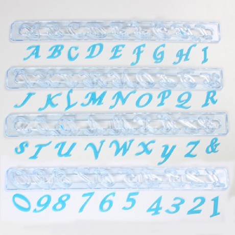 FMM Alphabet and Numbers tappits Upper Case Script Italic