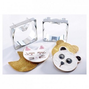 Biscuit cutter cat's head stainless steel 110 x 110 mm