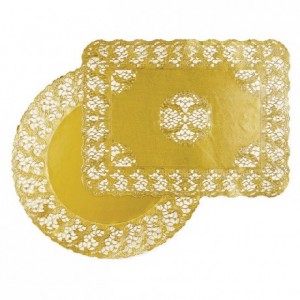 Gold round doily Harmony Ø 170 mm (100 pcs)