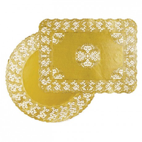 Gold round doily Harmony Ø 300 mm (100 pcs)