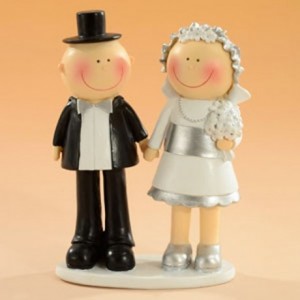 Decorative Figure Wedding - Silver Wedding Couple