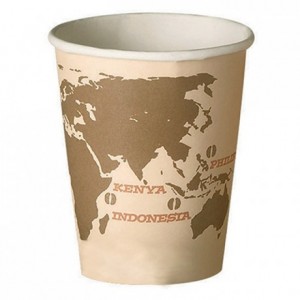 Gobelet World Map en carton imprimé 10 cL (lot de 3000)