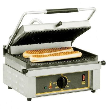 Roller-grill panini-grill, cast iron plates