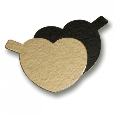 Mini reversible cardboard heart gold and black Ø 80 mm (200 pcs)