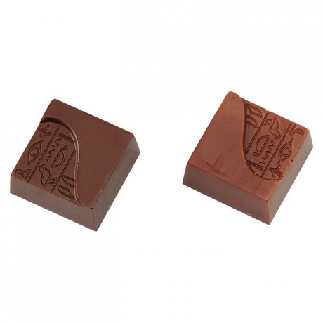 Moule 24 carrés hiéroglyphe en polycarbonate pour chocolat