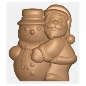 Santa Claus and Snowman chocolate mould in polycarbonate 275 x 175 mm