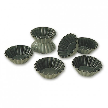 Moule à brioche à côtes fines Ø 90 mm H 32 mm en Exopan (lot de 12)