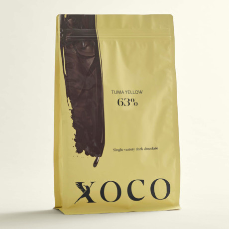 Tuma Yellow 63 % chocolat noir de couverture pistoles 2,5 kg