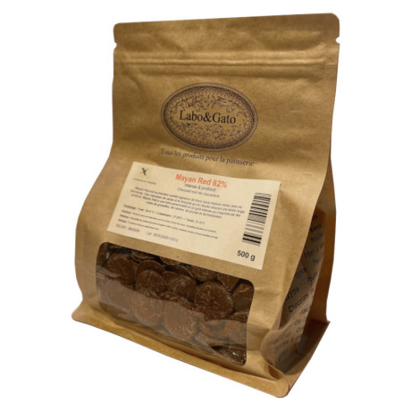 Mayan Red 62 % chocolat noir de couverture pistoles 500 g