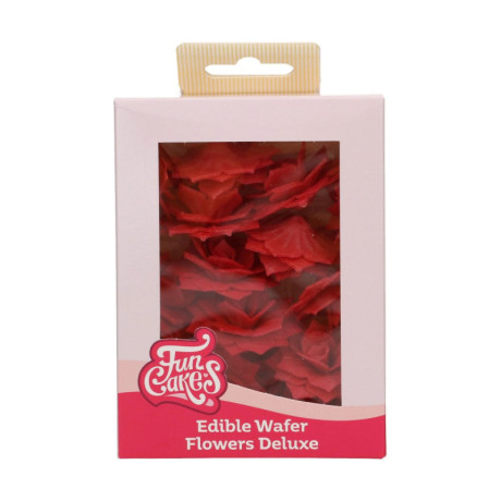 Fleurs comestibles en azyme FunCakes moyenne rose rouge 4 cm 15 pièces