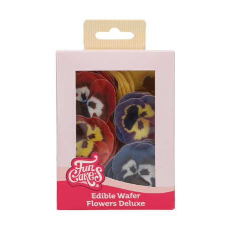 Edible Wafer Flowers FunCakes small mixed pansy 5 cm 30 pieces