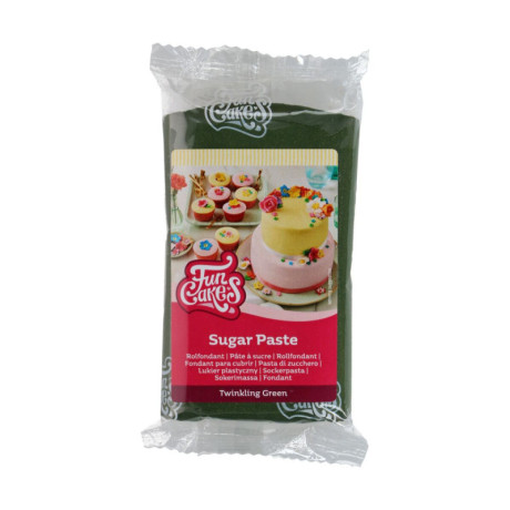 Pâte à sucre pailletée FunCakes Twinkling Green 250 g