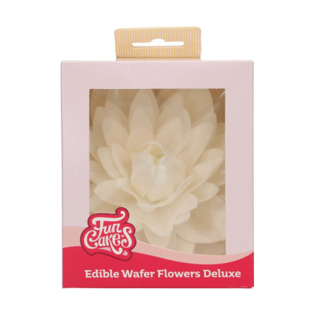 Edible Wafer Flowers FunCakes large white dahlia 12.5 cm 1 piece