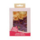 Fleurs comestibles en azyme FunCakes petite hortensia jaune et violette 3,7 cm 18 pièces