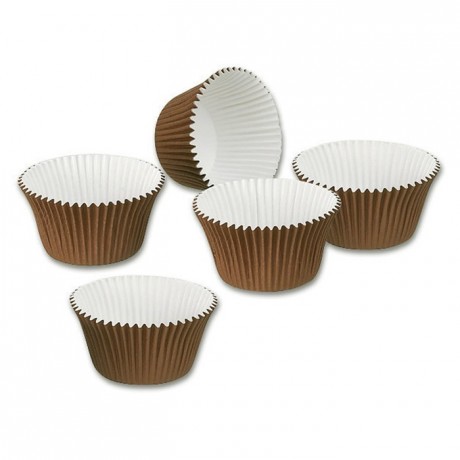 Moule à muffins marron/blanc Ø 75 x 40 mm (lot de 200)