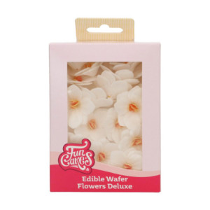 Fleurs comestibles en azyme FunCakes petite hortensia blanche 3,7 cm 18 pièces