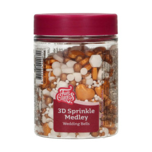 Medley en sucre 3D FunCakes Wedding Bells 70 g