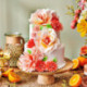Edible Wafer Flowers FunCakes large ombré orange peony 12.5 cm 1 piece