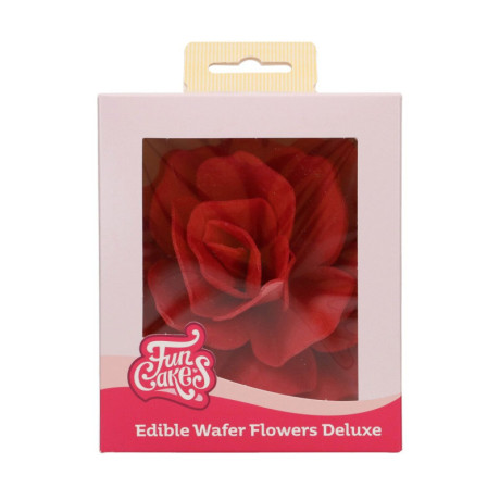 Fleurs comestibles en azyme FunCakes grande rose rouge 12,5 cm 1 pièce