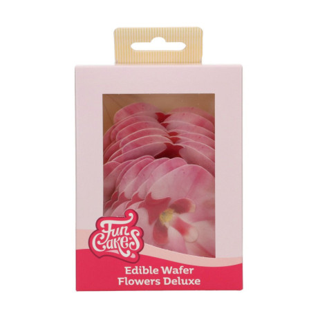 Edible Wafer Flowers FunCakes medium pink orchid 8.5 cm 10 pieces