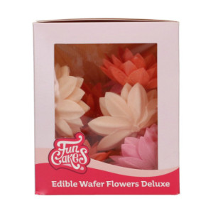 Edible Wafer Flowers FunCakes medium mixed lotus flower 7 cm 10 pieces