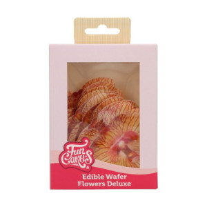 Edible Wafer Flowers FunCakes medium golden brown orchid 8.5 cm 10 pieces