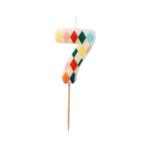 Bougie PartyDeco chiffre 7 losange