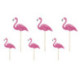 Toppers PartyDeco flamants roses 6 pièces