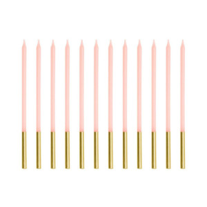 PartyDeco Gold Candles 12.5 cm (Pack of 12)