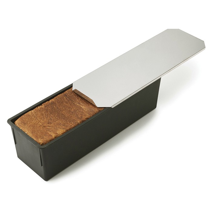 Lot 2 Moules à Pain De Mie Avec Couvercle Antiadhésif - Grand Et Petit + Spatule Et Pinceau Silicone