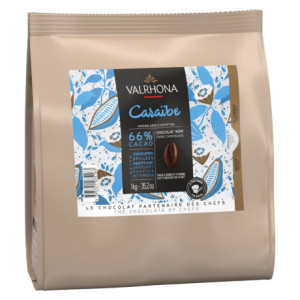 Caraïbe 66% chocolat noir de couverture Assemblages d’Exception fèves 1 kg
